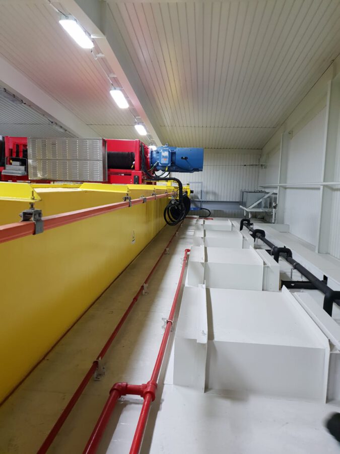 Crane electrical room fire prevention system